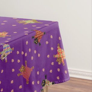 Well Dressed Cats Making Eyes at the Moon Tablecloth