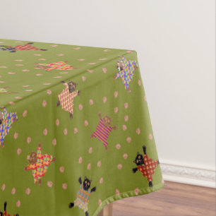 Well Dressed Cats Making Paw Prints in the Grass Tablecloth