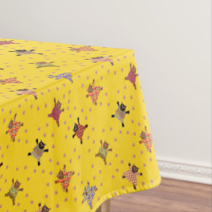 Well Dressed Cats Making Paw Prints in the Sunshin Tablecloth