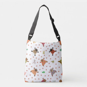 Well Dressed Cats Making Snow Angels Crossbody Bag