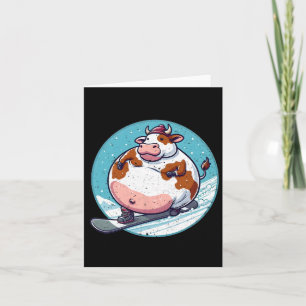Well-fed Cow Snowboarding 1 Card