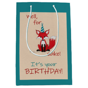 Well, for FOX sake! Birthday pun Medium Gift Bag