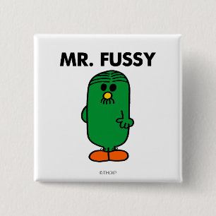Well-Groomed Mr. Fussy 2 Inch Square Button