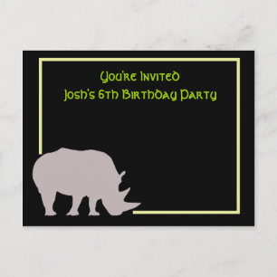 We'll have a RHINO of a good time Invitation Postcard