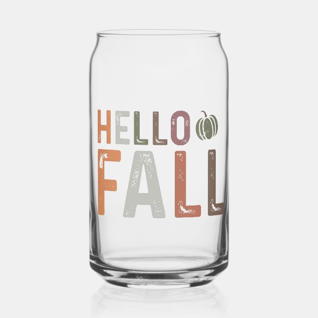 Well Hello Fall Can Glass (Front)