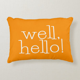 Well, Hello! Typography Accent Pillow