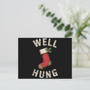 Well Hung Dirty Christmas Stocking Holiday Gift  Postcard