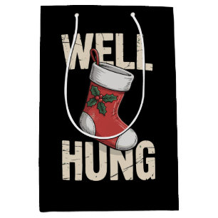 Well Hung Dirty Christmas Stocking Holiday Xmas Medium Gift Bag