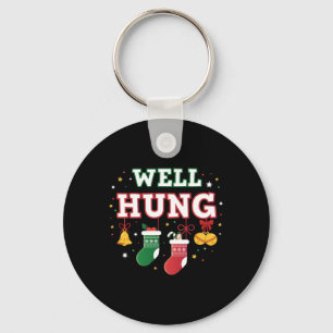 Well Hung Funny Christmas Tree Balls X-mas Stockin Keychain