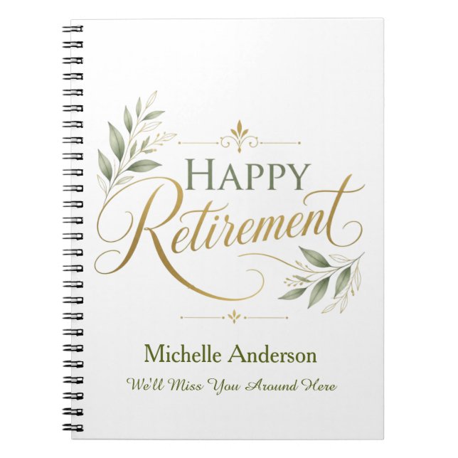We'll Miss You Around Here Personalized Name Notebook (Front)