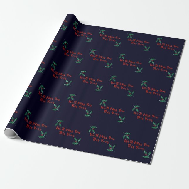 We'll Miss You Social Distancing Christmas Wrapping Paper (Unrolled)
