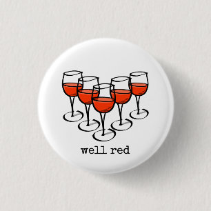 Well Red Wine Glasses 1 Inch Round Button
