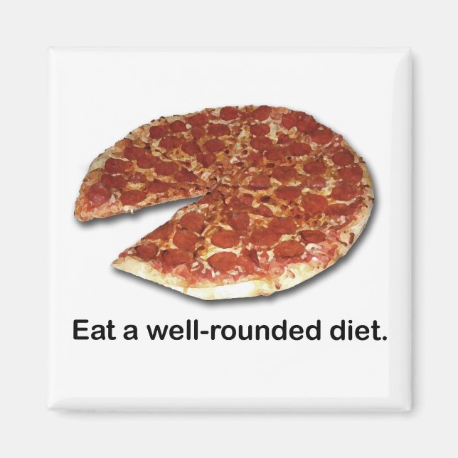 Well-Rounded Diet Square Magnet (Front)