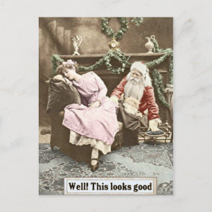 Well! This looks good - Creepy Santa Postcard
