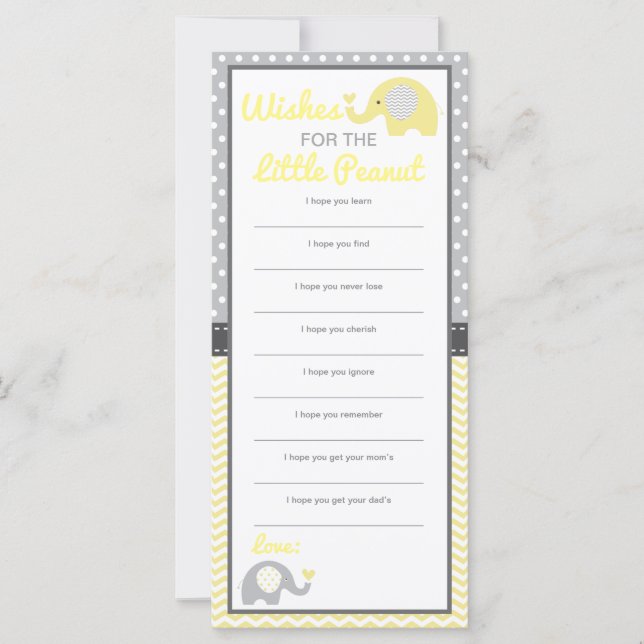 Well Wishes Card, Elephant, EDITABLE Colour (Front)