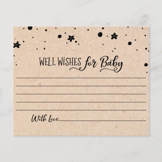 Well Wishes for Baby Card Baby Shower Party game (Front)