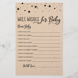 Well Wishes for Baby Game Baby Shower Party game
