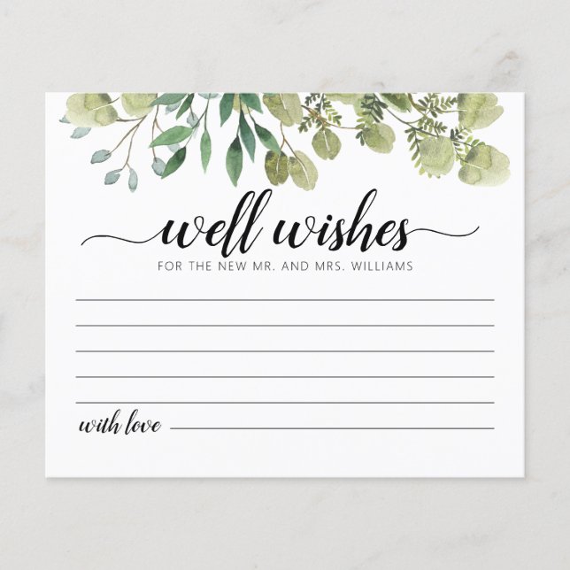 Well Wishes for the Bride and Groom Card (Front)