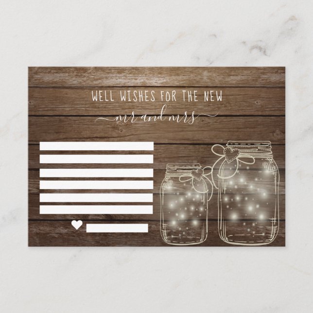 Well Wishes for the Bride & Groom | Advice Jar Card (Front)