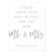 Well Wishes Wedding Sign Silver And White