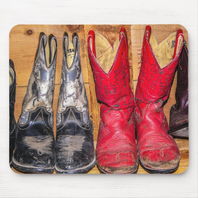 Well Worn Cowboy Boots - Women Mouse Pad (Front)