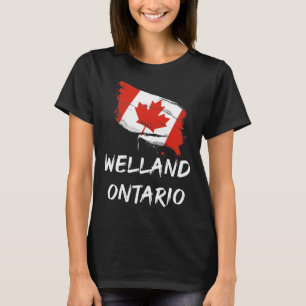 Welland Ontario Canada Splatter Flag Trip Vacation T-Shirt