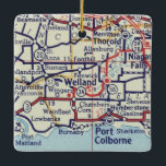 Welland Ontario Vintage Map Ceramic Ornament<br><div class="desc">Welland Ontario Christmas ornament made with vintage map from 1955.</div>