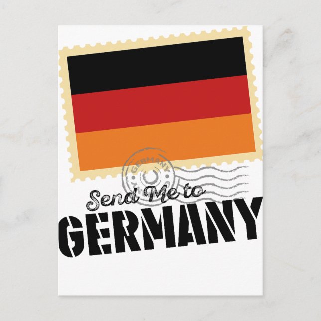 Wellcoda Classic Germany Flag World Map Postcard (Front)