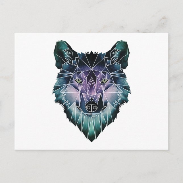 Wellcoda Epic Summer Wolf Face Nature Fun Postcard (Front)
