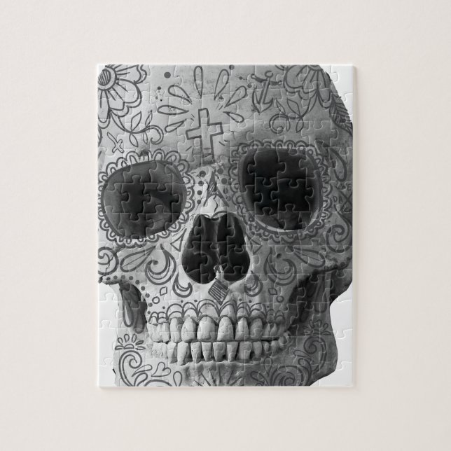 Wellcoda Human Candy Skull Death Head Jigsaw Puzzle (Vertical)