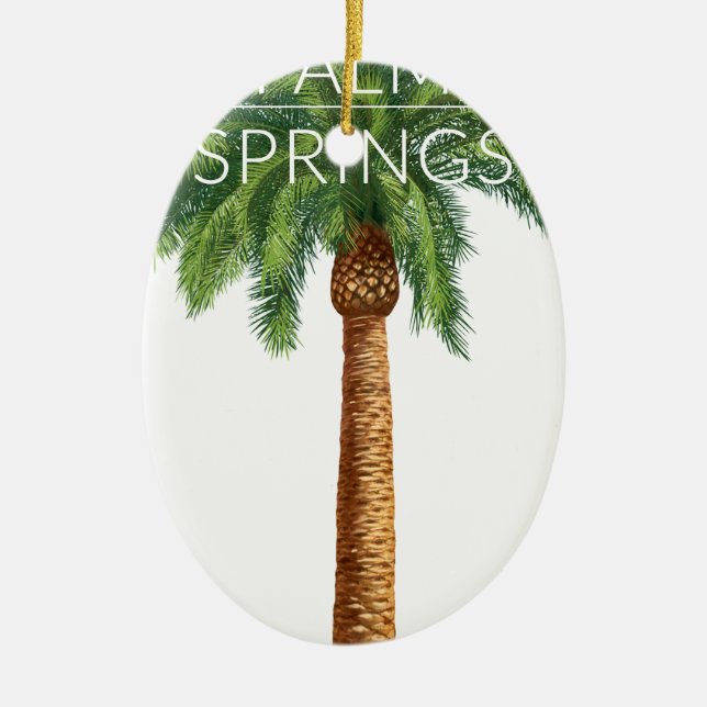 Wellcoda Palm Springs Holiday Summer Fun Ceramic Ornament (Front)