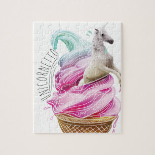 Wellcoda Unicorn Cornetto Fun Ice Cream Jigsaw Puzzle