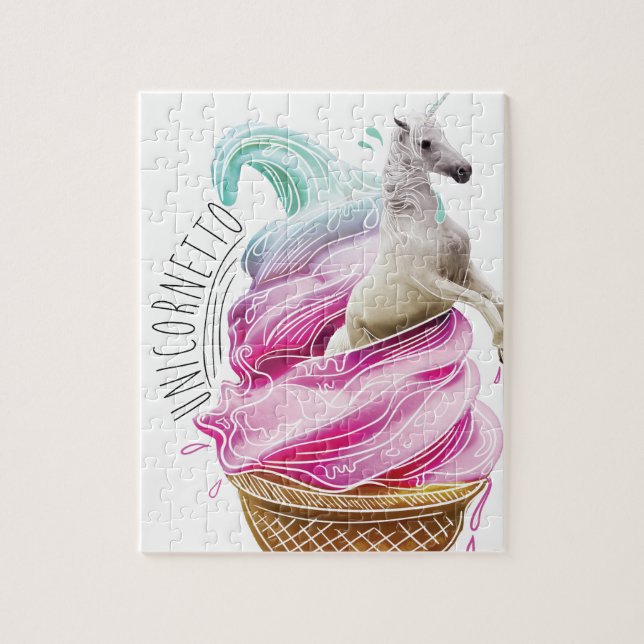 Wellcoda Unicorn Cornetto Fun Ice Cream Jigsaw Puzzle (Vertical)