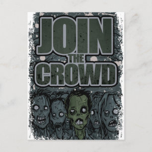 Wellcoda Zombie Monster Crowd Dead Scary Postcard