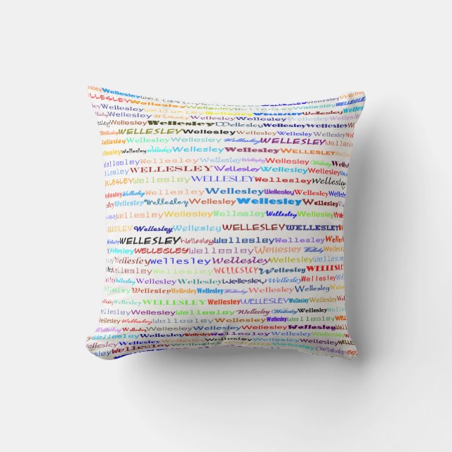 Wellesley Text Design II Throw Pillow (Front)