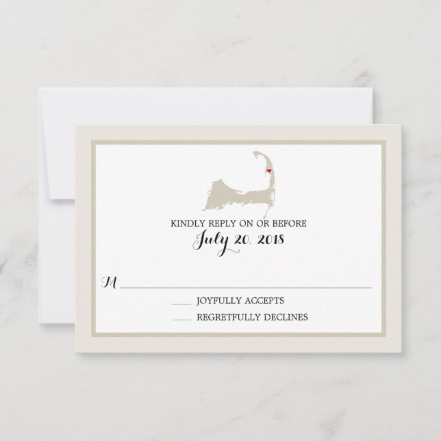 Wellfleet Cape Cod | Wedding RSVP Card (Front)