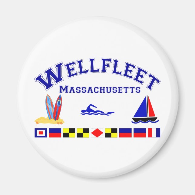 Wellfleet MA Signal Flags Magnet (Front)