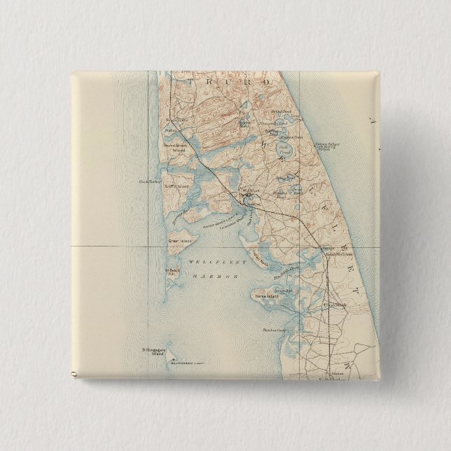 Wellfleet, Massachusetts 2 Inch Square Button (Front)
