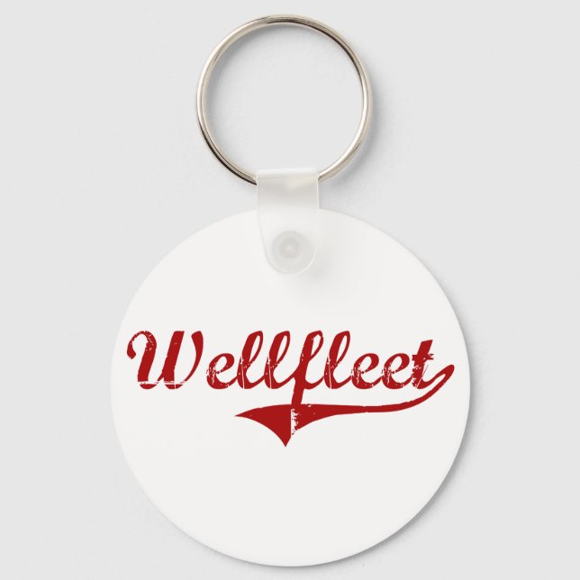 Wellfleet Massachusetts Classic Design Keychain (Front)