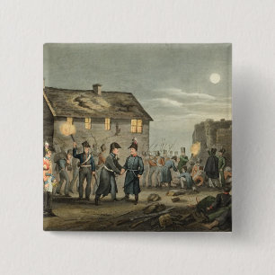 Wellington and Blucher Meeting by Accident at the 2 Inch Square Button