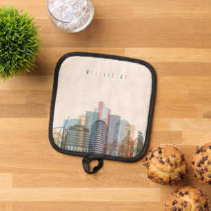 Wellington, New Zealand City Skyline Pot Holder