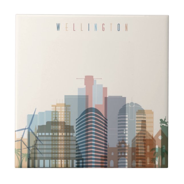 Wellington, New Zealand | City Skyline Tile (Front)