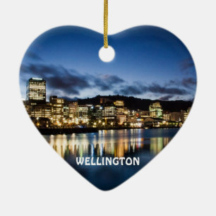 Wellington New Zealand Heart Christmas Ornament
