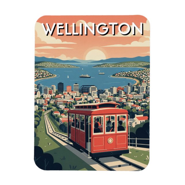 Wellington New Zealand Postcard Magnet (Vertical)