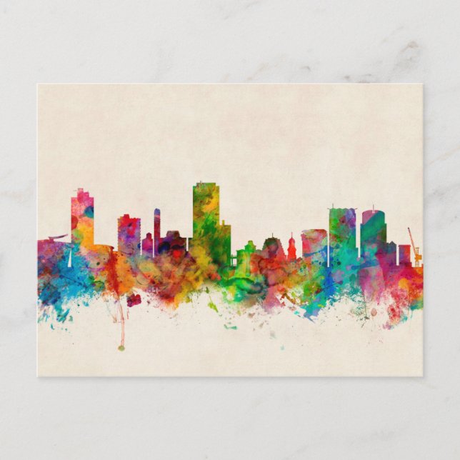 Wellington New Zealand Skyline Postcard (Front)