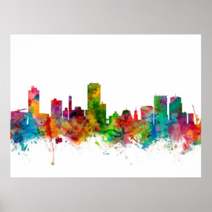 Wellington New Zealand Skyline Poster