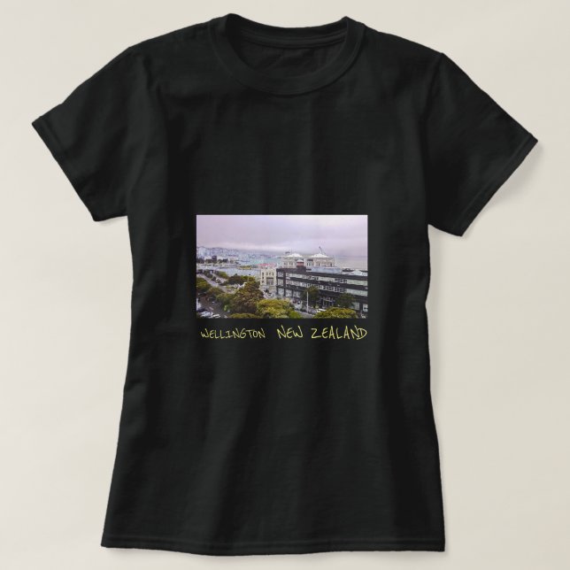 Wellington New Zealand travel print T-Shirt (Design Front)