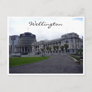 wellington parliament beehives postcard