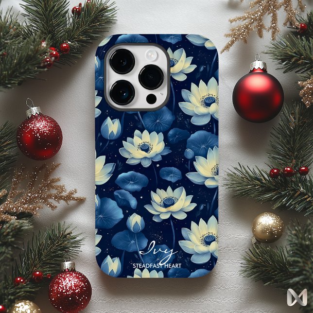 Wellness Lotus Blossom Soft Yellow & Deep Blue Case-Mate iPhone Case (Creator Uploaded)