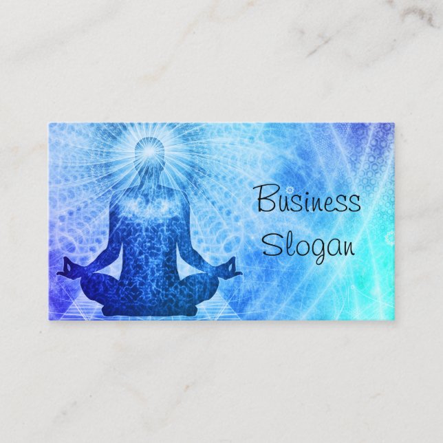 Wellness Meditation Blue Business Card (Front)